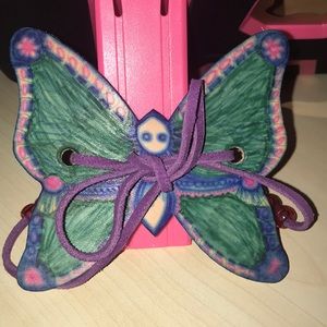 New Leather butterfly hair tie handmade 3.5 inch